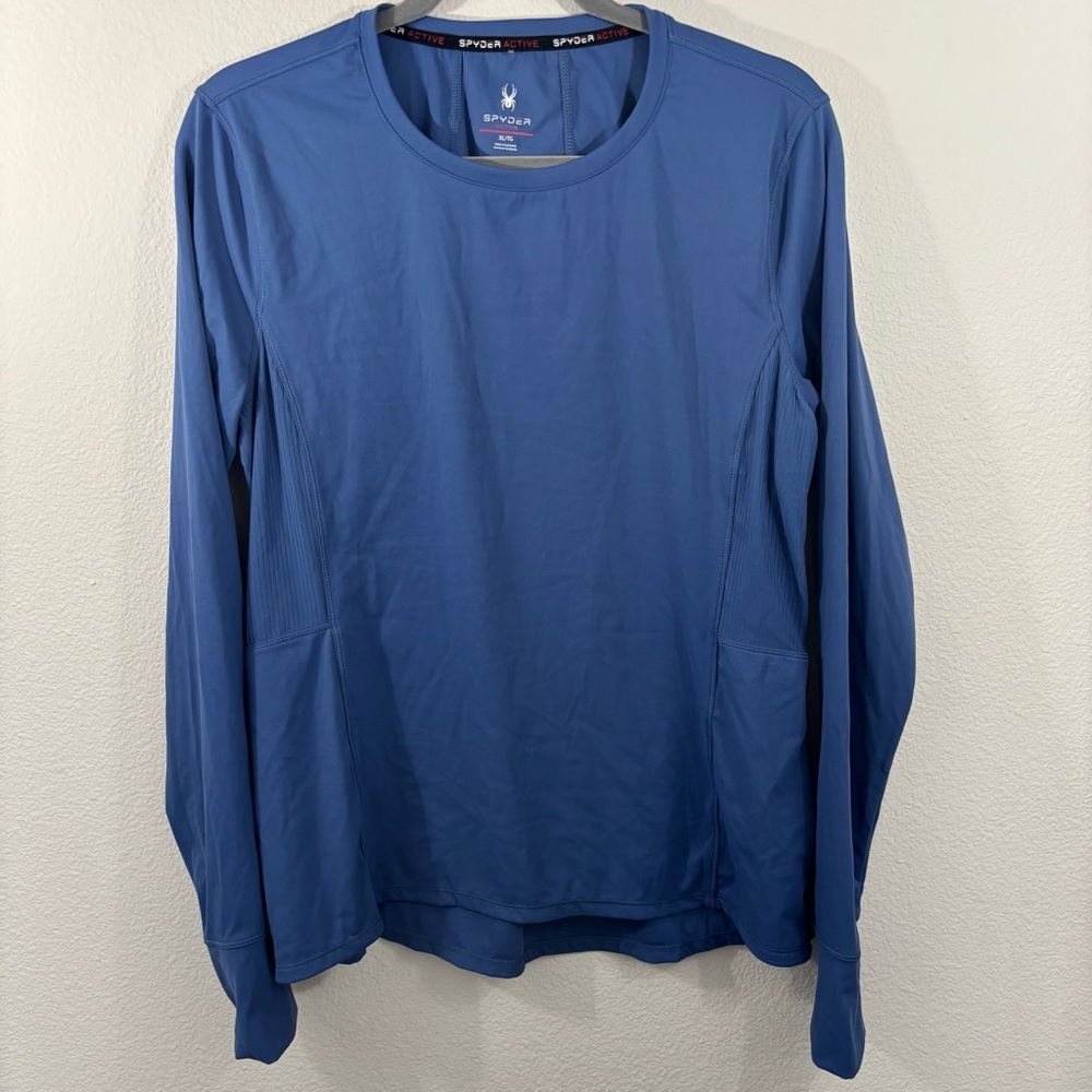 Spyder Blue Long Sleeve Tee Moisture-Wicking Fabric XL Activewear Athleisure